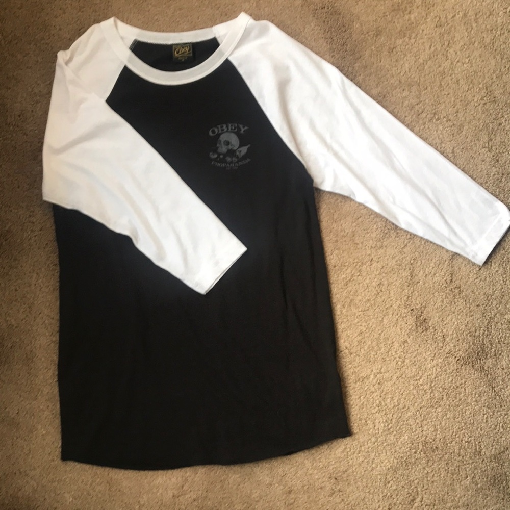 Obey 3/4 sleeve shirt, never worn, size medium
